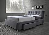 Coaster Home Furnishings Upholstered Bed, California King, Grey/Chrome