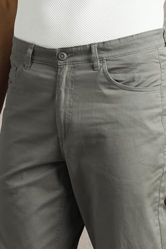 Image of Louis Philippe Men's Slim Fit 5 Pocket Made of Stretch Fabric Solid Casual Trouser