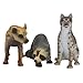 Gemini&Genius Wildlife Animals Action Figure Toys for Kids-3Pcs Woodland Creatures Hyena Lynx Raccoon Toy Figurines, Great for Cake or Cupcake Toppers, Party Favors, Decors