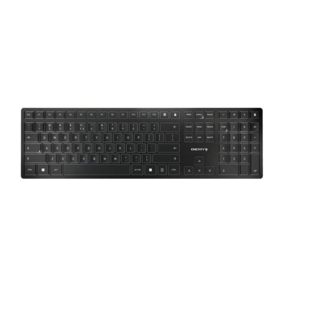 CHERRY KW 9100 SLIM tastiera Universale RF senza fili + Bluetooth Nero (KW 9100 SLIM BE KEYBOARD - WIRELESS BLACK BELGIUM) - Versione Tedesca