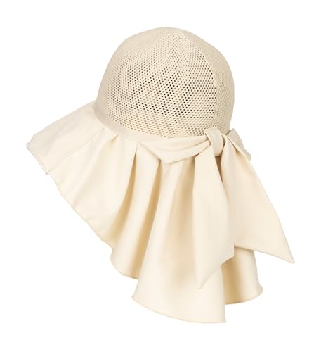 Sombreros de malla para mujer con protección UV y bufanda miniatura 6