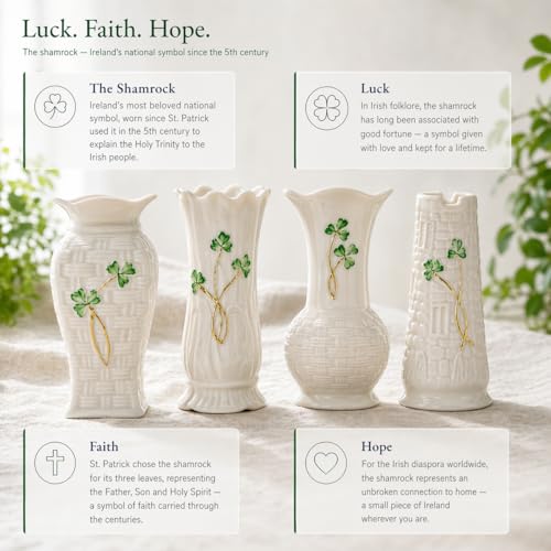 Mini vases Belleek Shamrock pour décoration de table champêtre et fleurie - 8