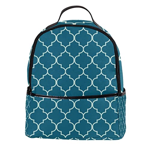 Mochila ligera y resistente de patrón verde marroquí para uso diario