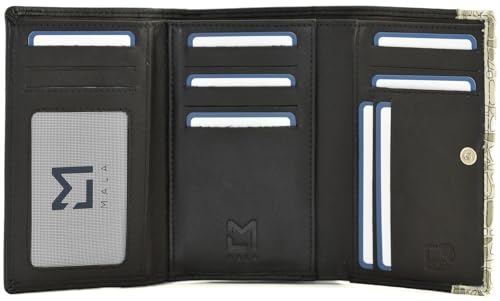 Portefeuille en cuir de qualité Mala Leather Bella 3639_33 noir élégant