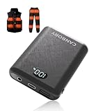 Heated Vest Battery Pack Compatible with Ororo | 7.4 V / 5 V 10000 Mah Ultra Light Power Bank for Heated Vests, Jackets & Gloves | LED Display | DC/USB-A/USB-C PD 18 W