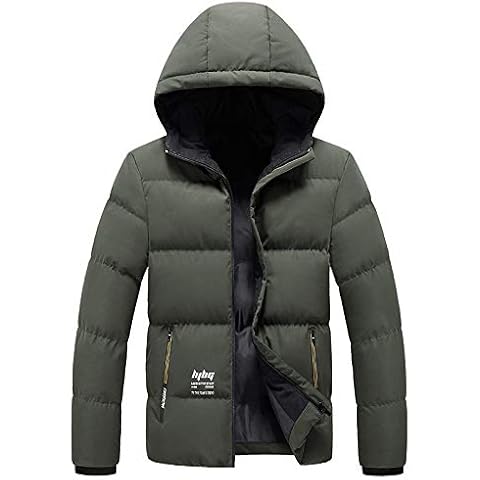 CFWL Cotton Winter Hooded Jacket Thickened Warm Cotton Clothing Windproof Solid Color Casual Fishing Walking Farmers Countrywear Washed Denim Trucker Jacket Mountain Ski Jacket Green XXXXL Cover
