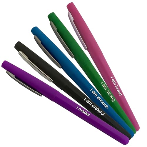 Britespark Felt Tip Pens with Positive Affirmations – Perfect for Teachers & Educators, Marking & Corrections – Great for Writing, Journals, Drawing,