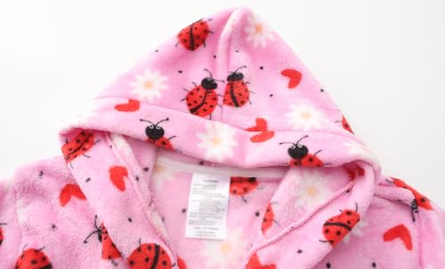Image of Girls Soft Fleece Robes Plush Hooded Bathrobes Sleepwear for Kids 2-16 Years