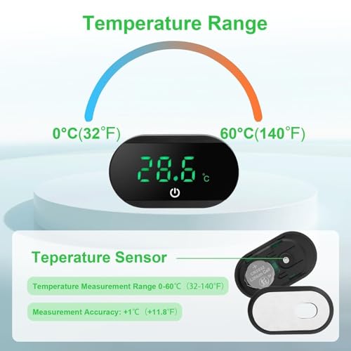 EEEKit Thermomètre à aquarium numérique sans fil avec capteur de température précis pour les tortues