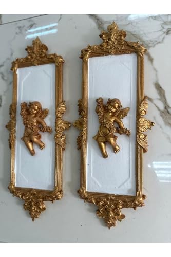 Tableaux muraux anges dorés SODEF duo déco idéal pour offrir