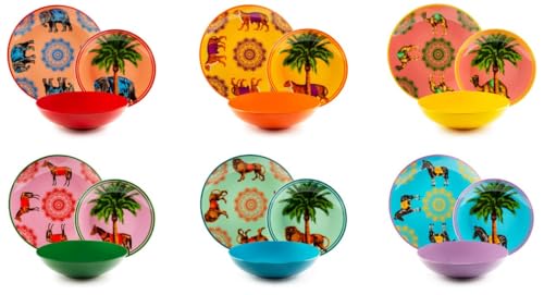 Excelsa Le cirque du Marrakech - Vajilla de 18 piezas, diseño de circo