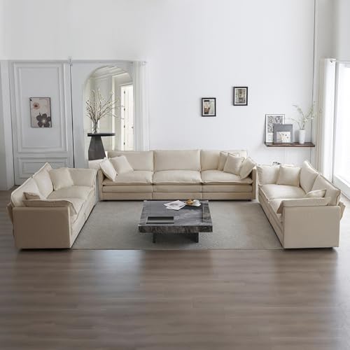 mikibama Luxury Oversized 3 Piece Sofa Set, 2 Pieces of