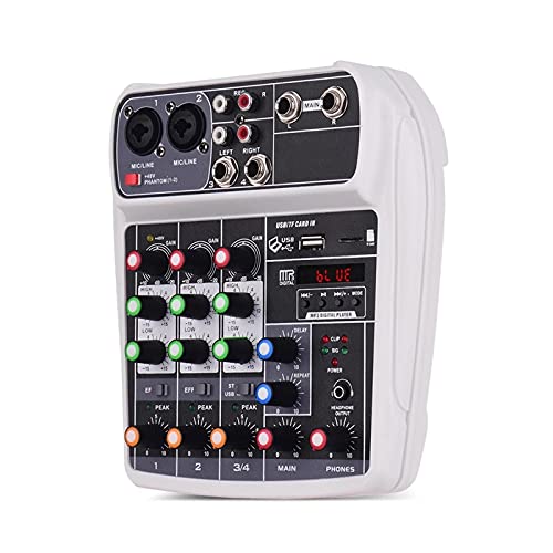 Audio-Mixer SoundCard Mixer Digitale Audio Mixer 4-kanaals BT MP3 USB-ingang + 48V Phantommacht Eenvoudige bewaking en… - Image 3