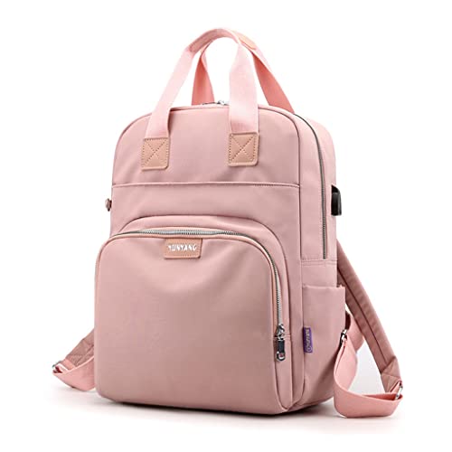 Mochila Impermeável Feminina Escolar Fashion Resistente,Mochilas Para Notebook Rosa