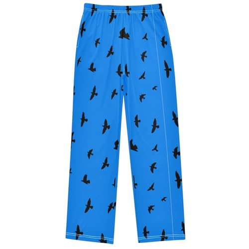 Boy's Pants Flying Black Bird Dawn Jogger Pants Elastic Waist Long Bottoms Trousers with Pockets 6-14 Years