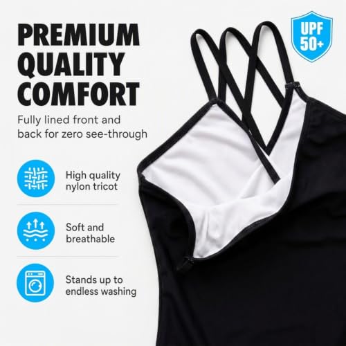 Image of Kanu Surf Girls' Reese UPF 50 Beach Sport Criss-Cross One Piece Swimsuit