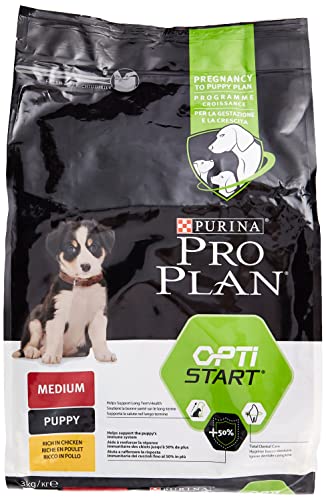 PURINA PRO PLAN Medium Puppy Welpenfutter trocken mit OPTISTART, reich an Huhn, 1er Pack (1 x 3kg) & PURINA PRO PLAN Medium Puppy Welpenfutter trocken mit OPTIDERMA, reich an Lachs, 1er Pack (1 x 3kg)