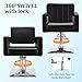 Barber Salon Chair for Barbershop - Load Weight 330 Lbs,Heavy Duty Hydraulic Pump Height Adjustable,360°Swivel with Footrest,Soft Leather with Armrest,Salon Spa,Hair Styling Stylist,Braiding (Black)