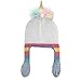 ABG Accessories Little Girl's Unicorn Squeeze and Flap Fun Cold Weather Hat Hat, white/blue, Age 4-7