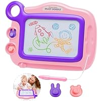 Toddler Toys for Girls Boys Age 3 4 5 Year Old, Magnetic Drawing Board with 1 Pen, Erasable Writing Doodle Board for Kids with 2 Stamps, A Etch Birthay Gift for 3 Year Old Travel Toys Sketch Boards