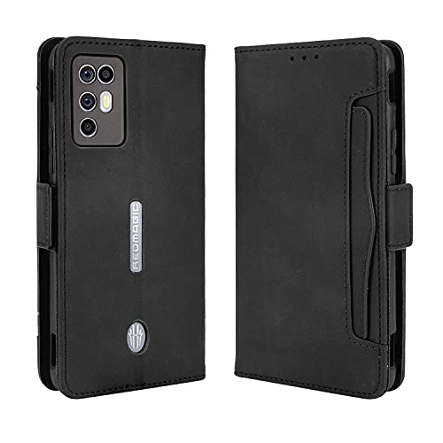 Funda Compatible con ZTE Nubia Red Magic 6R 5G,Compatible con ZTE Nubia Red Magic 6R 5G NX666J [Ranura doble para tarjetas][Soporte abatible][Funda para teléfono][Cierre magnético] Cartera Black