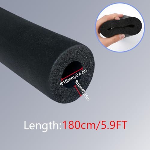 Rohrisolierung Schaumstoff Ø 16mm Rohrdämmung Isolierung Rohr Schwarz für Heizung Sanitär Heizungsrohr Kupferrohr 1.8m (Schwarz, 16mm)