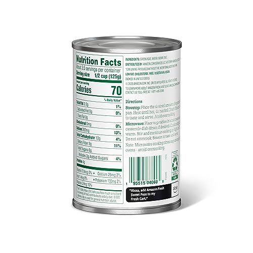 image for Amazon Fresh, Canned Sweet Peas, 15 Oz, 15 Ounce (Pack of 1)