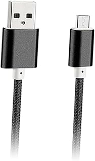 Nylon Braided Micro USB Charging Cable Extra Long Rapid Charge Cord for Mobile Devices Black Compatible with Power Bank and Charging Station