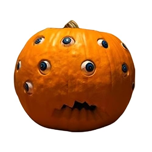 DIIOOMIEEU Halloween Pumpkin Decorations, Resin Multi Eye Slanted Eyes Pumpkin