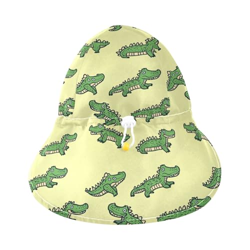Baby Sun Hats Baby Boys Summer Hat Baby Girls' Sun Protection Large Brim Traveling Swim Hat Cartoon Cute Green Crocodile3