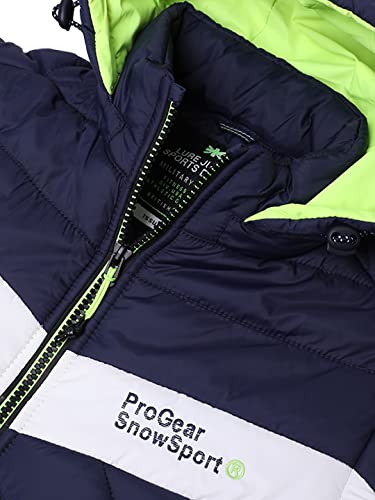 Image of Boys Winter Wear Hooded Puffer Jacket For Kids DenimBlue 6-8 Years