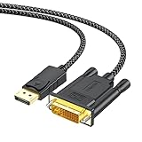 FEMORO DisplayPort to DVI Cable 3FT, DP Display Port to DVI Adapter Cord for Monitor Laptop Computer Desktop Braided Cable