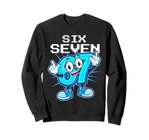 Six Seven 67 Cartoon Meme Italian Brainrot Gaming Blue �g���[�i�[