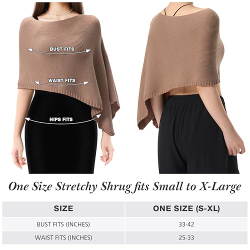 Women Fall Knitted Poncho Shrug Women Autumn Blouse Top Lightweight Sweater Poncho Bolero for Evening Dress Skirt2