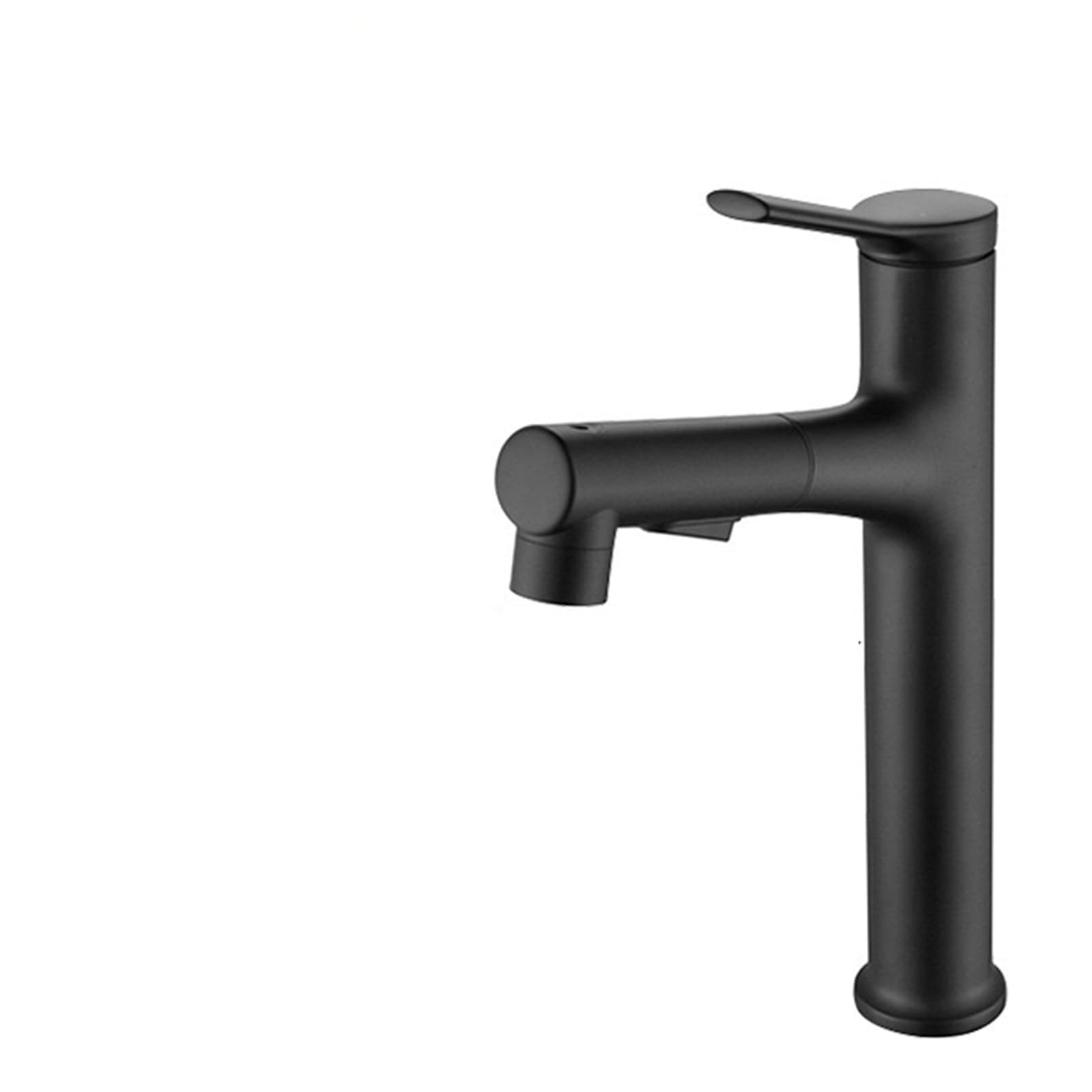 Wasserhahn Küche Wasserhahn Bad Waschtischarmatur Ausziehbar mit Brause Zwei Sprühfunktionen Armatur für Badezimmer Gäste WC Waschbecken inkl. 2x60cm Anschlussschläuche(G ⅜) Hoch Schwarz