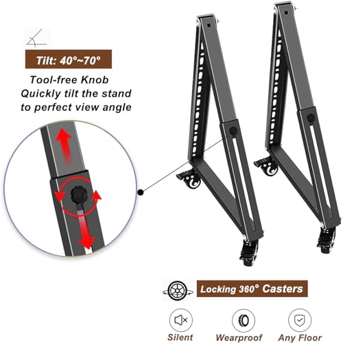 Soporte móvil para TV con ruedas para pantallas de 32-65 pulgadas miniatura 4