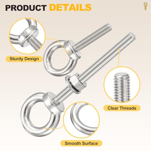 Pernos de hombro de acero inoxidable METALLIXITY, anillos de elevación de alta gama 3