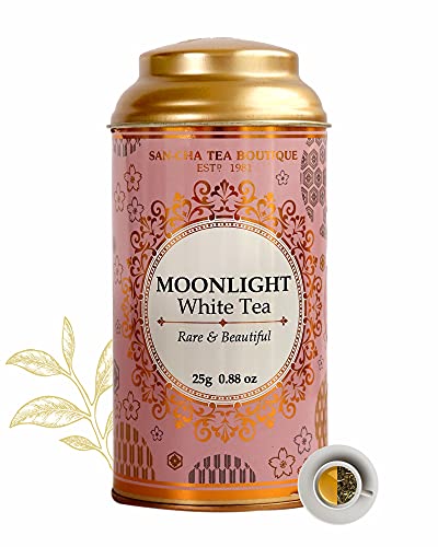 Image of Sancha Tea Boutique, Moonlight White Tea, Pure Tea Buds, Silver Needles White Tea, Moonlight Spring White, Brews 75 Cups