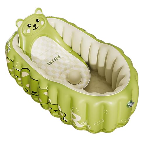 Baignoire gonflable pour bébé verte avec support sécurisé inclus