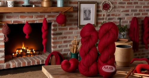 Image of M.G ENTERPRISE Brilon Mehroon (300 gm) Wool Hank Hand Knitting Wool /Art Craft Soft Fingering Crochet Hook Yarn, Needle Knitting Yarn Thread dye KC