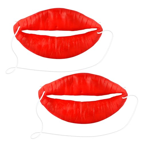 NYGGTYK 2 Stück Wurstlippenmasken, Rote Wurstlippenmasken, Streich-Requisiten, Gummimasken, Cosplay-Masken, Unterhaltungsmasken Für Shows, Magie Und Partys