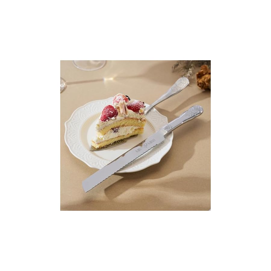 AW-Bridal-Silver-Cake-Cutting-Set-for-Wedding-with-Spoons-Stainless-Steel-Engraved-Wedding-Cake-Knife-Pie-Server-Gifts-for-Bridal-Shower-Engagement-Silver AW Bridal Silver Cake Cutting Set for Wedding with Spoons, Stainless Steel Engraved Wedding Cake Knife Pie Server Gifts for Bridal Shower Engagement, Silver