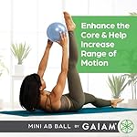 Gaiam Mini Ab Ball, 8 Inch Inflatable Anti-Burst Exercise Ball for Core Strength, Pilates, Yoga, and Physical Therapy, Includes Inflation Straw, Plug & Downloadable Exercise Guide - Image 2