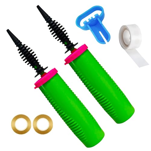 Balloon Pump Hand Held 2Pack Two Way Dual Action Inflator with Balloon Tying Tool Manual Air Pump for Balloons