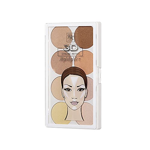 3D Paleta Strobe Artist Powder Highlighter, Rk By Kiss