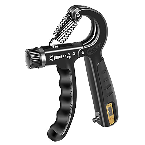Hand Grip Strengthener, Adjustable Resistance 11-132 Lbs, Forearm Exerciser, Grip Strength Trainer for Muscle Building and Injury Recovery for Athletes