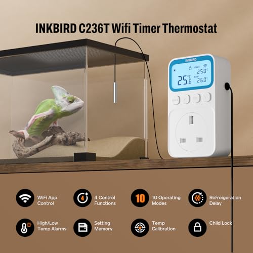 Image of INKBIRD Plug-in Timer Thermostat C236T, 10 in 1 Programmable (UK Plug)
