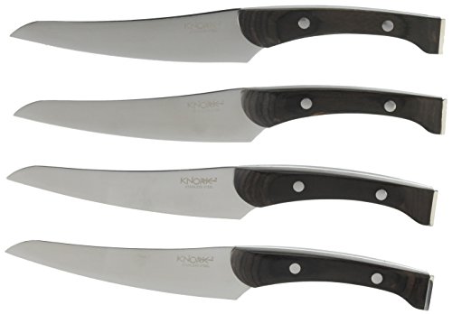 Knork Pakkawood Steak Knife, 4Piece (Set of 4), Silver