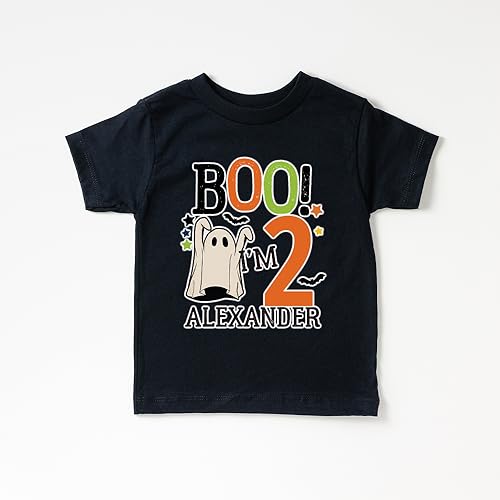 Halloween birthday shirt, Boo I am Two, Toddler Shirt for Boys Girls Kids Birthday Party Outfit3