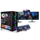 Veno Scorp Gaming PC Dual 22" Monitor Bundle Intel Core i7-6700 Processor RX 580 8GB Graphics Card - 16GB Ram - 512GB SSD - 550W PSU - Windows 10 - WiFi - Neonzilla 4